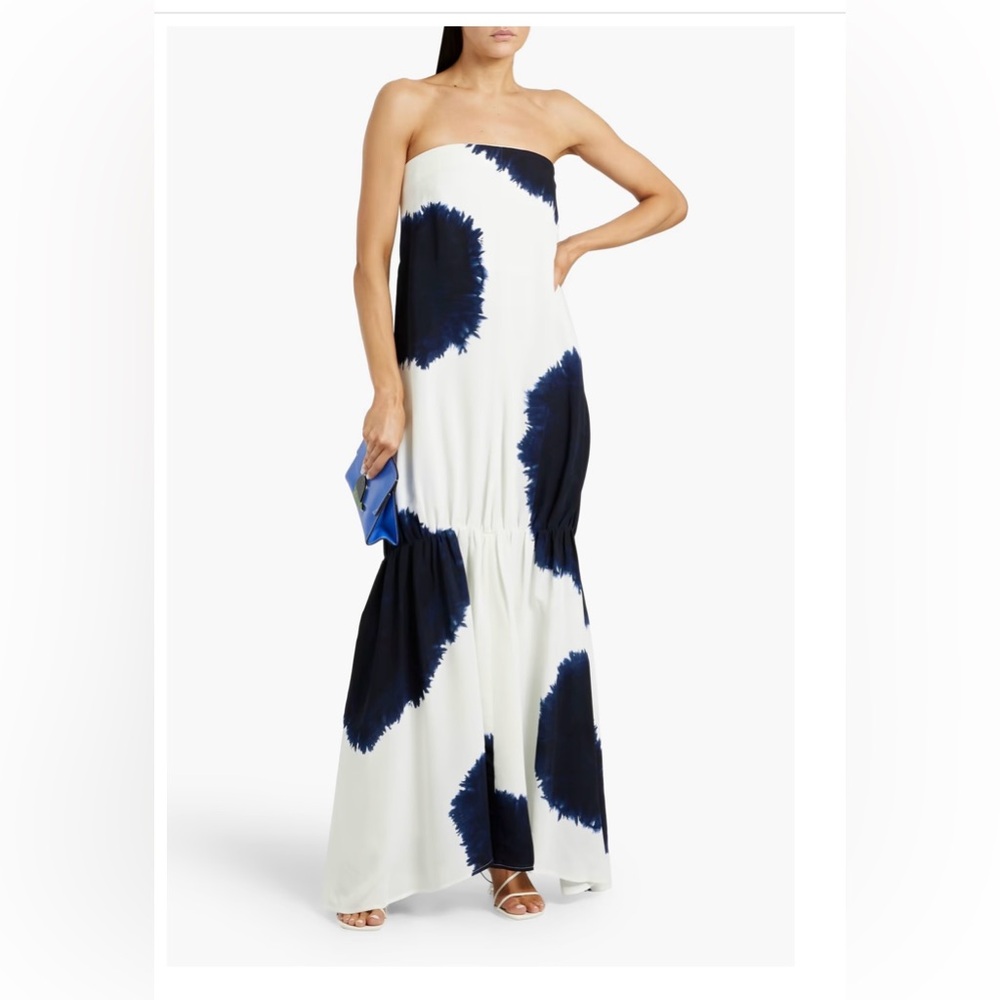 Proenza Schouler Margot Elegant Navy and White strapless Maxi Dress, never worn